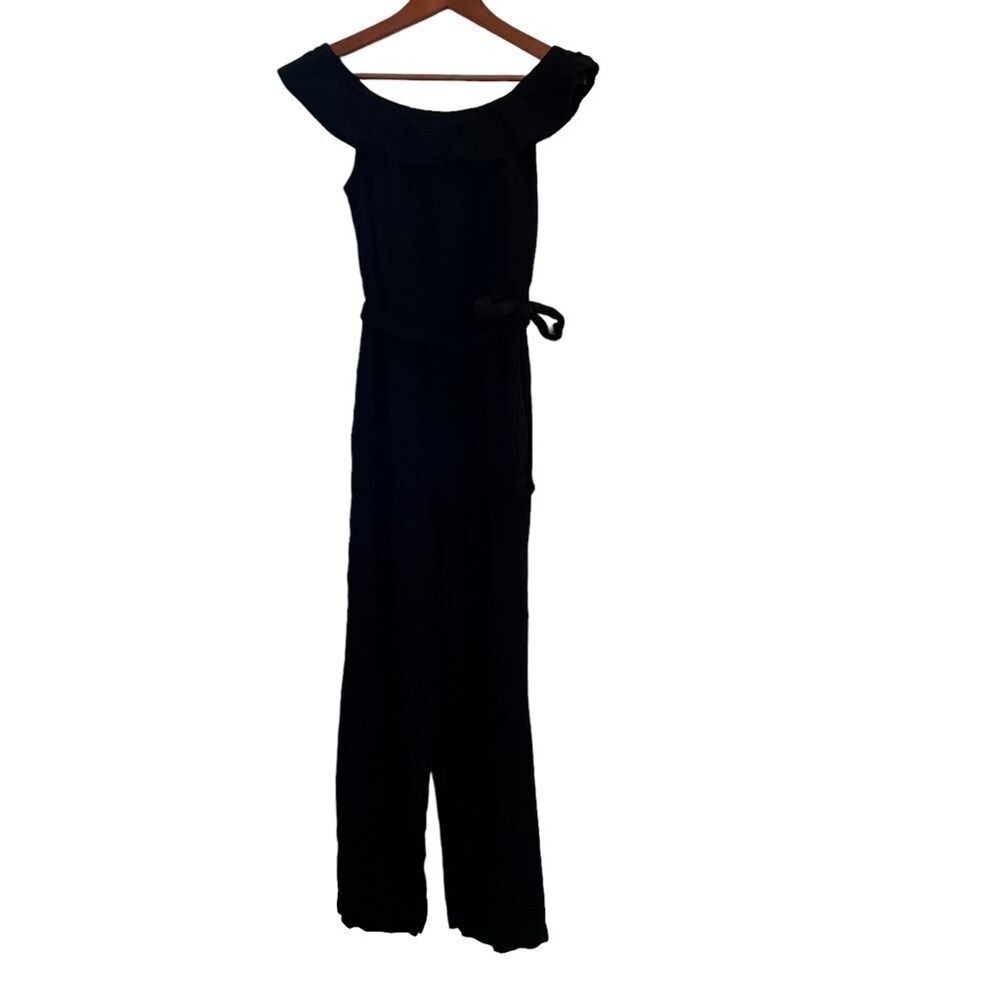 Universal Thread Black Off the Shoulder Ruffle Jumpsuit